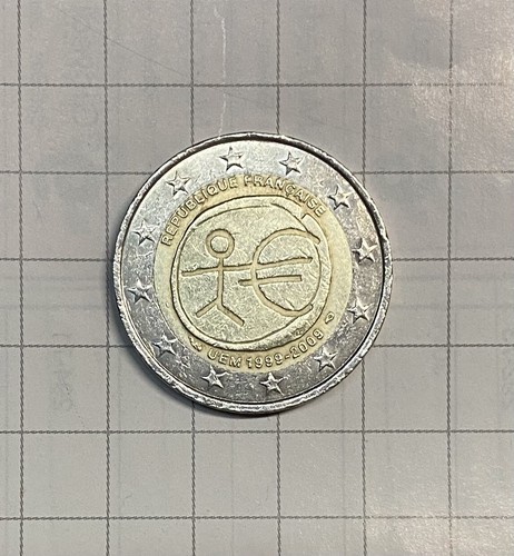 Moneta due euro francese - moneta,