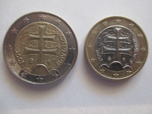 Due monete usate euro - monete,