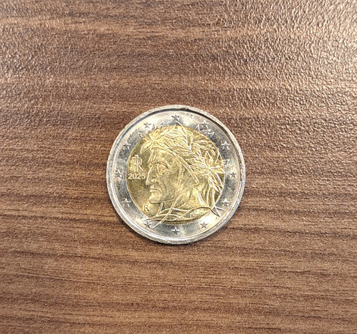 Moneta due euro - due, dante