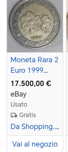 Moneta due euro rara - due, del