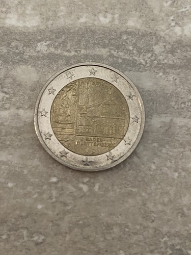 Moneta due euro rara baden - due,