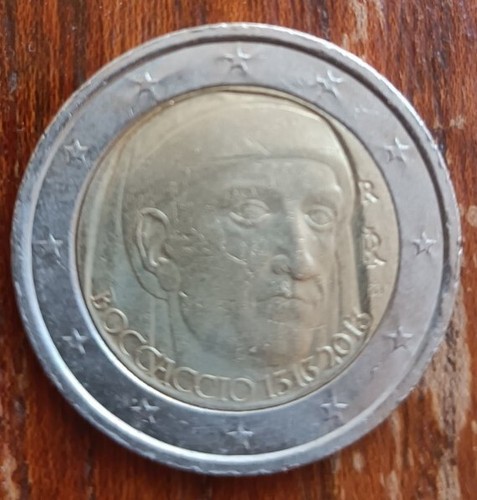 Moneta due euro boccaccio - due,
